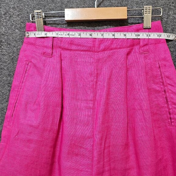 Vtg 90s Fuchsia Pink Trouser Shorts sz 4 High Waist Pleated Preppy Barbiecore - Picture 7 of 16